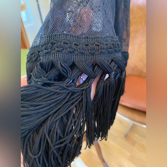 Alice McCall black lace dress, sheer w/ tassels | Victorian, Gothic, Witchy Sz 4 - Picture 9 of 11